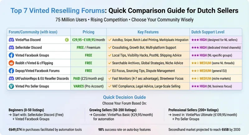 Vinted Reselling Forums Comparison: Features, Pricing & Dutch Support