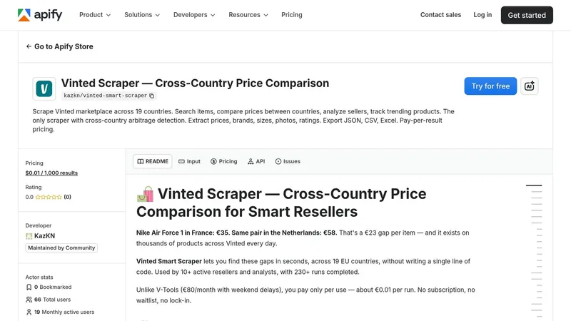 Apify Vinted Smart Scraper