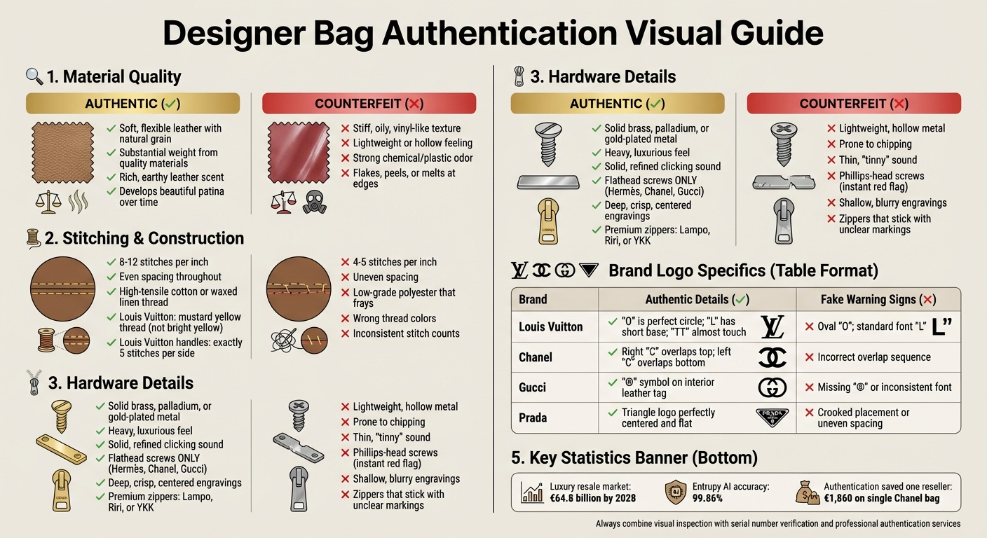 How to Spot Authentic vs Fake Designer Bags: Visual Authentication Guide