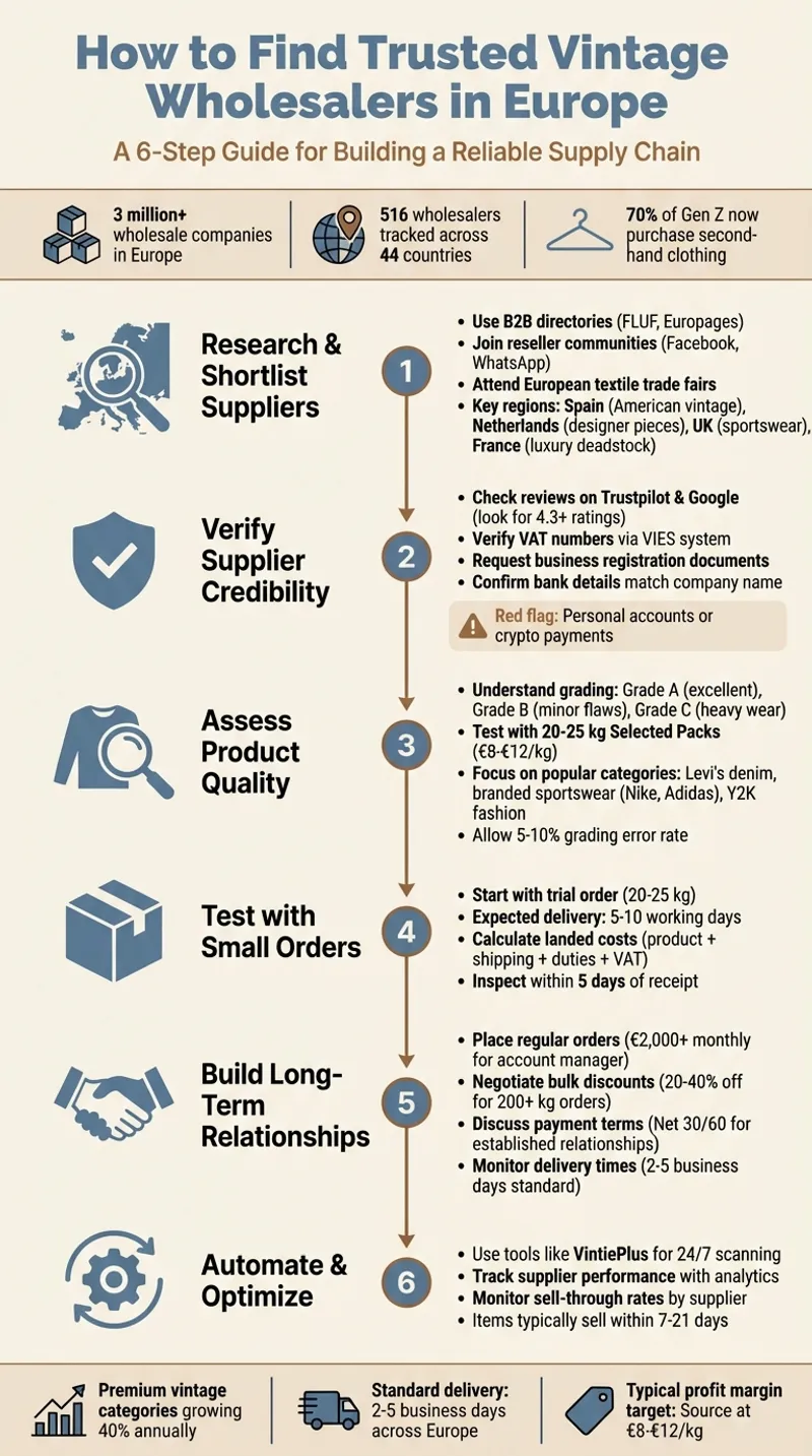 6-Step Process to Find Trusted Vintage Wholesalers in Europe