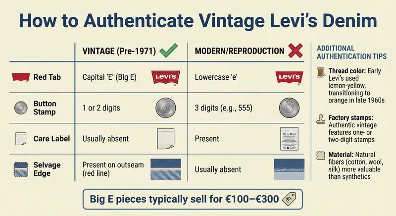 Vintage Levi's Denim Authentication Guide: Pre-1971 vs Modern Features