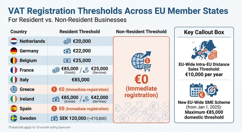 VAT Registration Thresholds Across EU Member States for Vinted Resellers