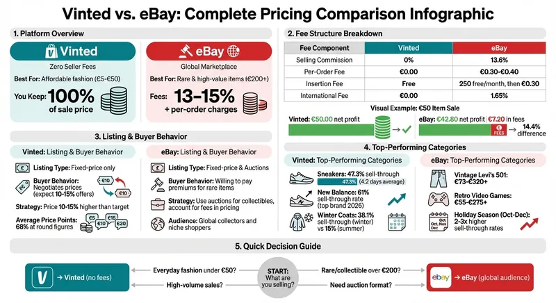 Vinted vs eBay Fee Comparison and Pricing Strategy Guide